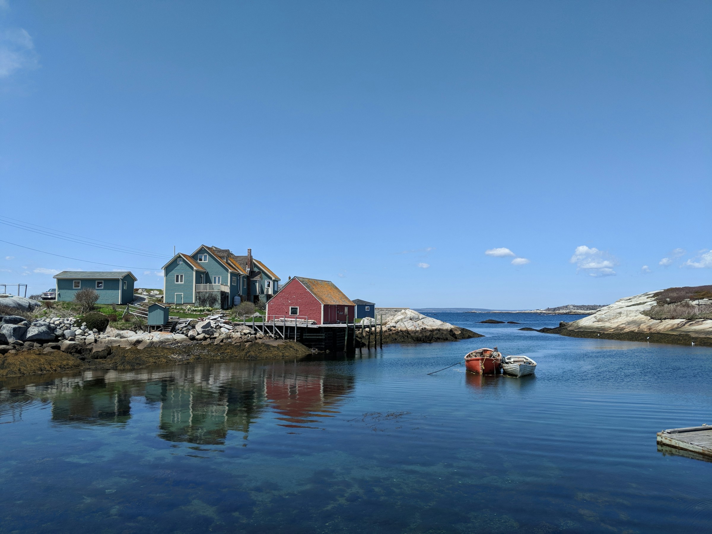 clustered cottages on the lake